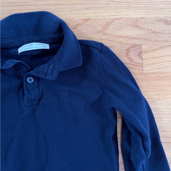 Zara boy long sleeve navy blue shirt with collar. Size 6 - Picture 6 of 6